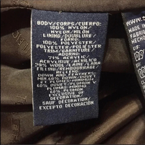 Tommy Hilfiger Brown Puffer Down & Feather Filling Jacket Size Small - Picture 7 of 9